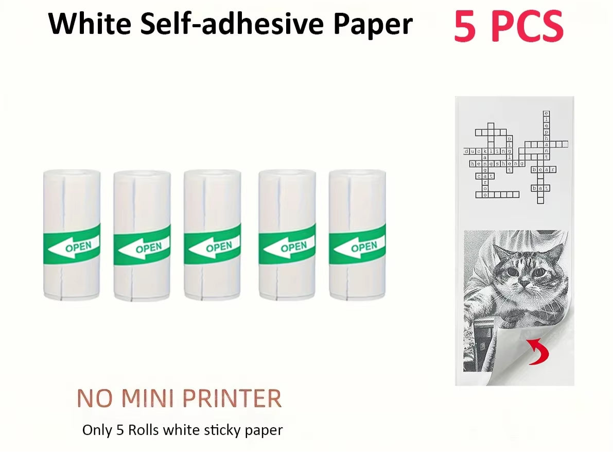 Mini Printer Thermal Paper Refill – Printable Sticker & Regular Rolls