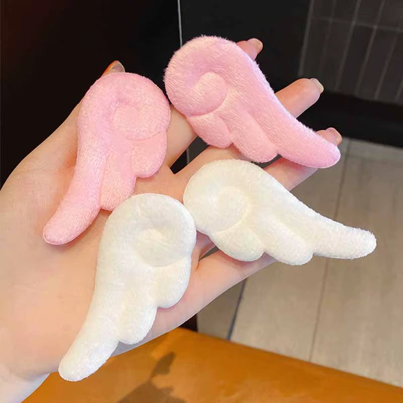 2Pcs Angel Hair Clips Girls Kids Cartoon Plush Pins Barrette White Wing Hair Hoop Christmas Holiday Dress up Hairpin Accessories