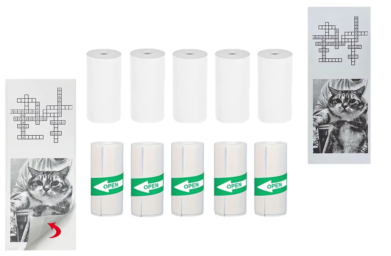 Mini Printer Thermal Paper Refill – Printable Sticker & Regular Rolls