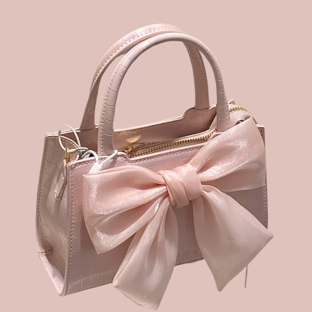 Elegant Pink Bow Mini Handbag