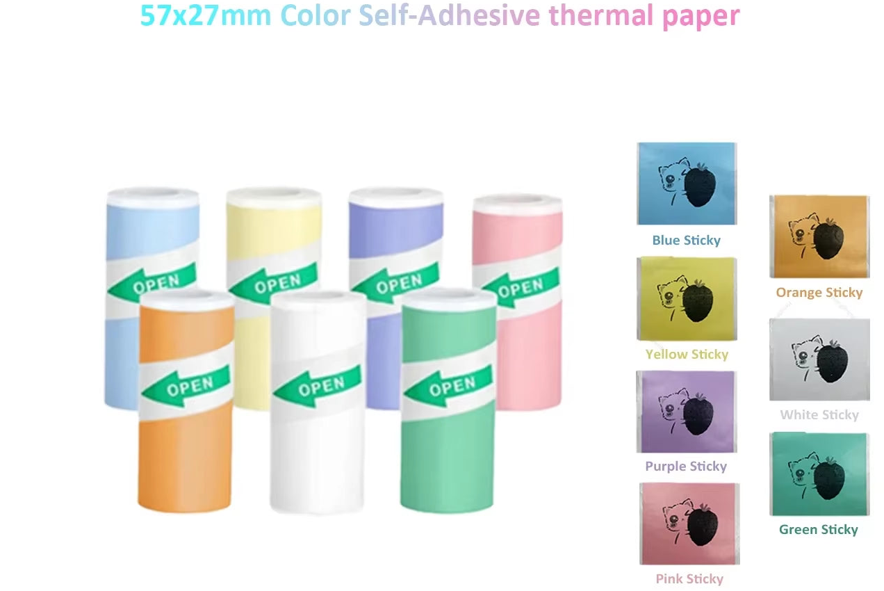 Mini Printer Thermal Paper Refill – Printable Sticker & Regular Rolls