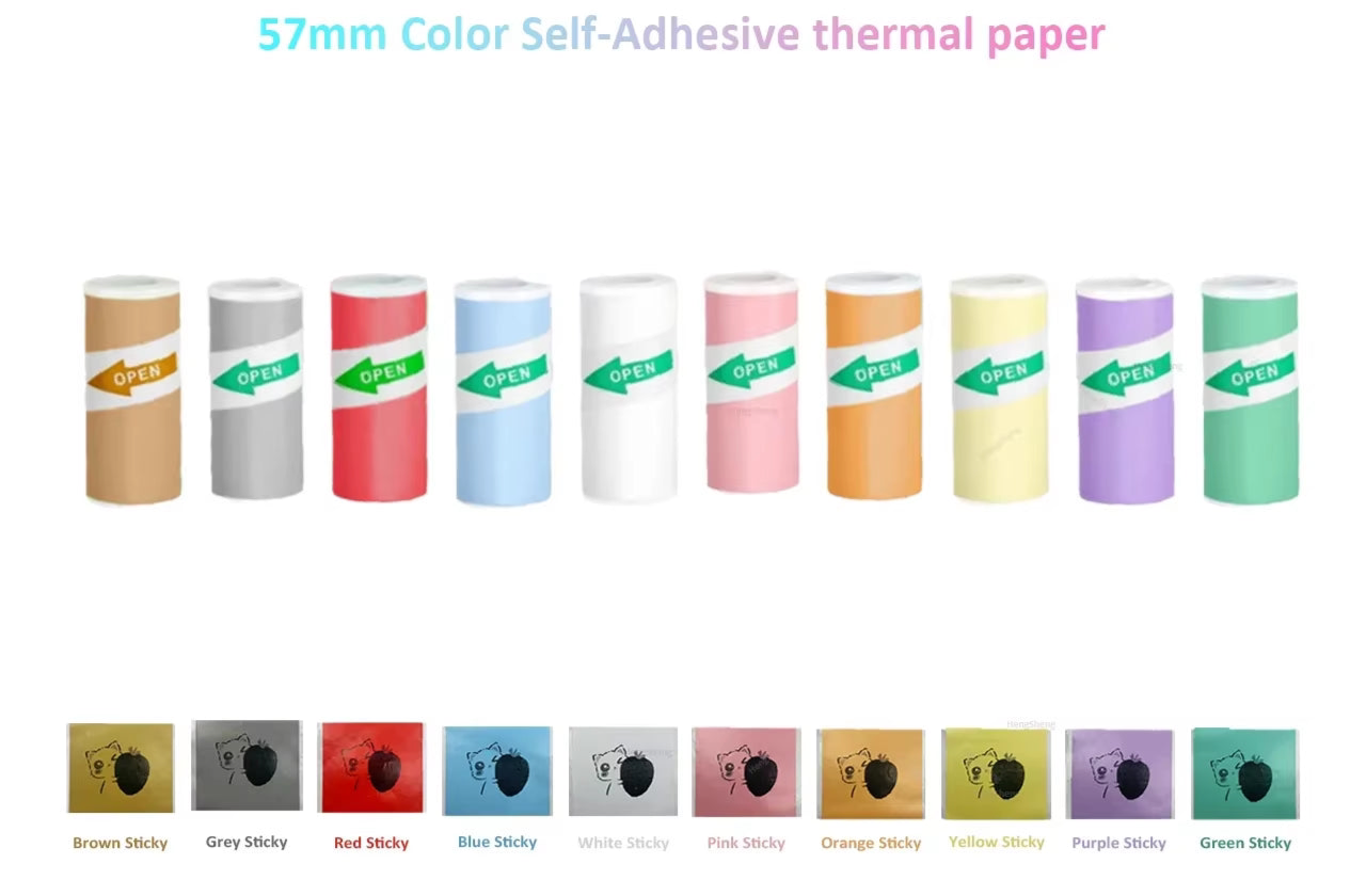 Mini Printer Thermal Paper Refill – Printable Sticker & Regular Rolls