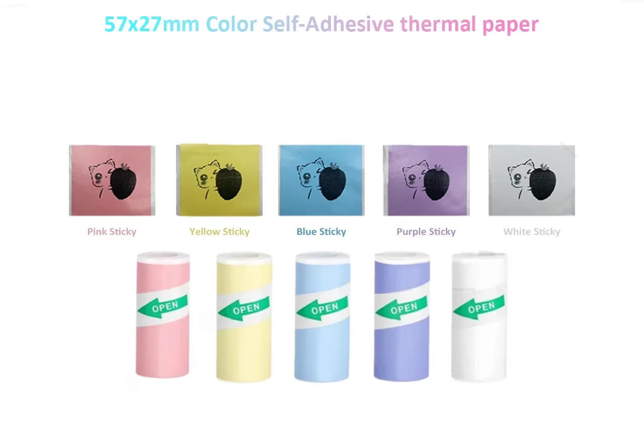 Mini Printer Thermal Paper Refill – Printable Sticker & Regular Rolls