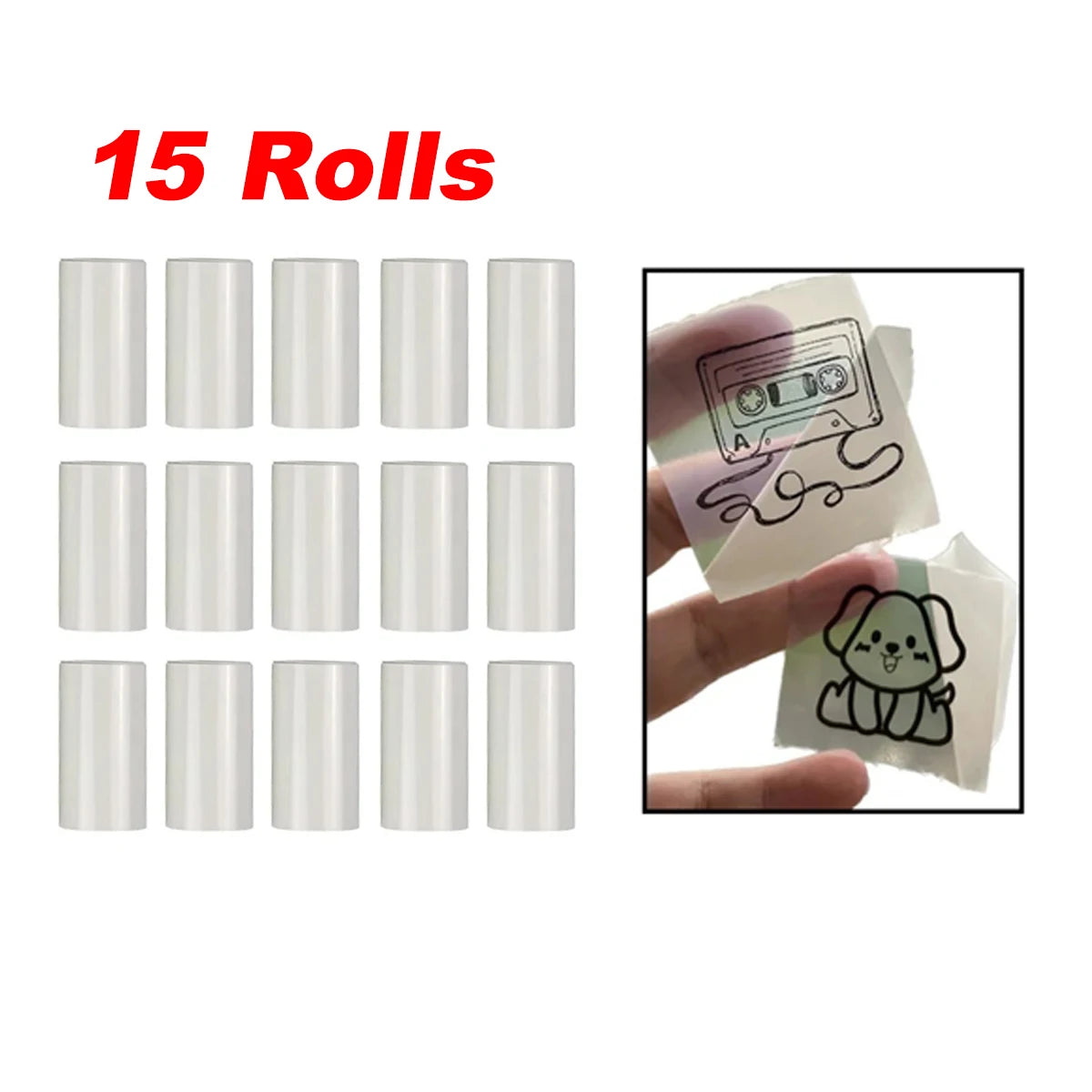 Transparent Self-Adhesive Thermal Paper,Glossy Thermal Printer Paper for Portable Printer, 57Mmx25Mm,For Most Pocket Printer