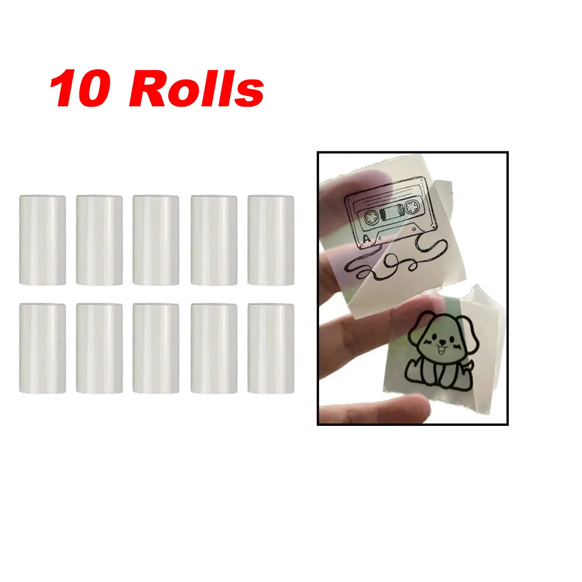 Transparent Self-Adhesive Thermal Paper,Glossy Thermal Printer Paper for Portable Printer, 57Mmx25Mm,For Most Pocket Printer