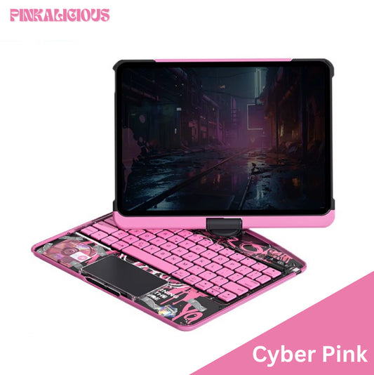 Cyber Cutie/Pink iPad Keyboard Case