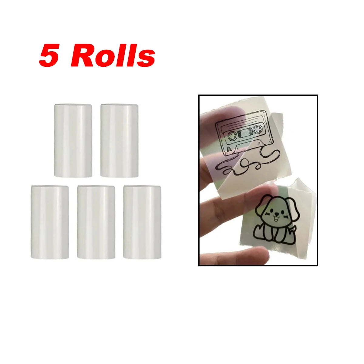 Transparent Self-Adhesive Thermal Paper,Glossy Thermal Printer Paper for Portable Printer, 57Mmx25Mm,For Most Pocket Printer