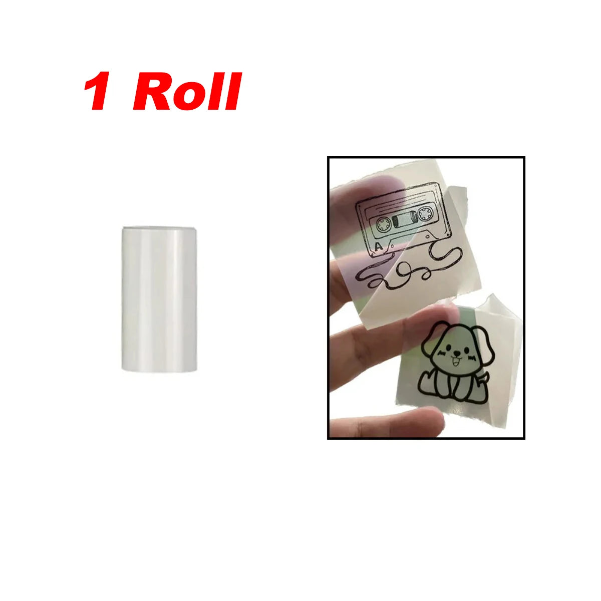 Transparent Self-Adhesive Thermal Paper,Glossy Thermal Printer Paper for Portable Printer, 57Mmx25Mm,For Most Pocket Printer